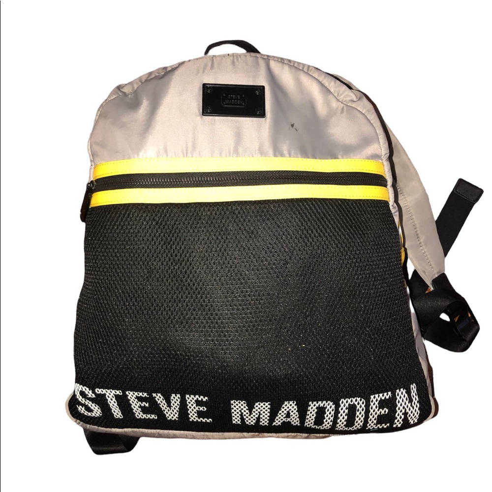 Steve Madden Multi Pockets Large Backpack Gray Ye… - image 1